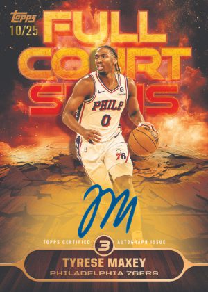 2025-26 Topps Three Basketball Full Court Signs Tyrese Maxey MOCK UP 2025-26 Topps Three Basketball Full Court Signs Tyrese Maxey MOCK UP