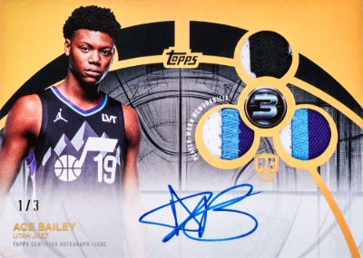 2025-26 Topps Three Basketball Rookie 3 Patch Auto Horizontal Ace Bailey MOCK UP 2025-26 Topps Three Basketball Rookie 3 Patch Auto Horizontal Ace Bailey MOCK UP
