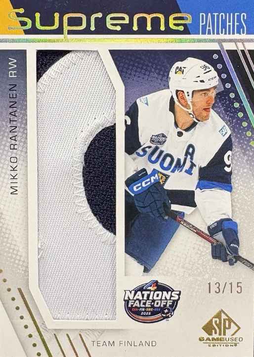2025-26 Upper Deck SP Game Used Mikko Rantanen Supreme Patches Team Finland