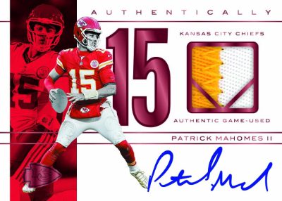 2025 Panini Authentically Mahomes Game Used Patch Auto Patrick Mahomes MOCK UP