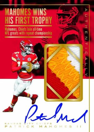2025 Panini Authentically Mahomes Historic Patch Auto Gold Patrick Mahomes MOCK UP