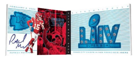 2025 Panini Authentically Mahomes Super Bowl Gems Booklet Auto Patrick Mahomes MOCK UP