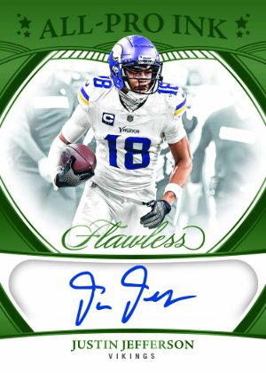 2025 Panini Flawless Football All-Pro Ink Emerald Justin Jefferson MOCK UP