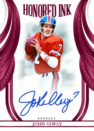 2025 Panini Flawless Football Honoured Ink Ruby John Elway MOCK UP