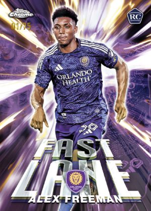 2025 Topps Chrome MLS Fast Lane Purple Alex Freeman MOCK UP