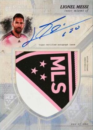 2025 Topps Chrome MLS MLS Renaissance Auto MLS Logo Patch Platinum Lionel Messi MOCK UP
