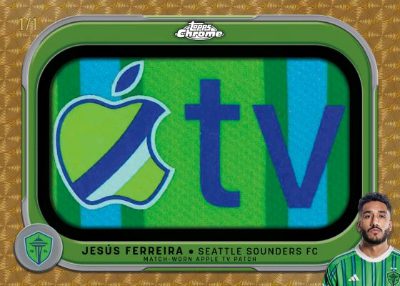 2025 Topps Chrome MLS MLS x Apple TV Patches SuperFractors Jesus Ferreira MOCK UP
