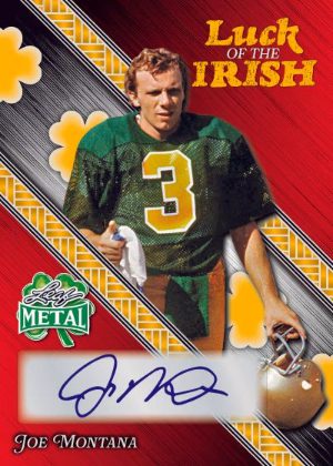 2026 Leaf Metal St Patricks Day Luck of the Irish Auto Joe Montana MOCK UP