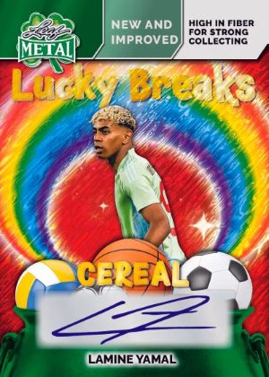 2026 Leaf Metal St Patricks Day Lucky Breaks Cereal Auto Lamine Yamal MOCK UP