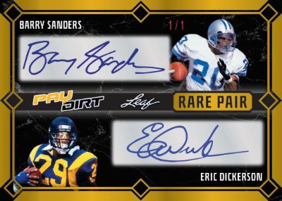2026 Leaf Paydirt Football Rare Pair Auto Barry Sanders, Eric Dickerson MOCK UP 2026 Leaf Paydirt Football Rare Pair Auto Barry Sanders, Eric Dickerson MOCK UP