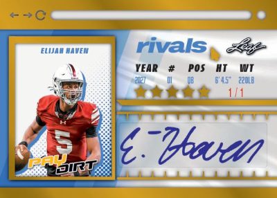 2026 Leaf Paydirt Football Rivals Auto Elijah Haven MOCK UP 2026 Leaf Paydirt Football Rivals Auto Elijah Haven MOCK UP