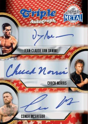 Triple Auto Jean-Claude Van Damme, Chuck Norris, Conor McGregor MOCK UP