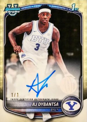 2025-26 Bowman Basketball Chrome Prospect Auto SuperFractor AJ Dybantsa MOCK UP