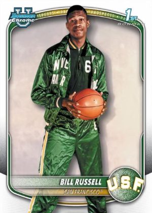 2025-26 Bowman Basketball RetroFractor Variations Bill Russell MOCK UP