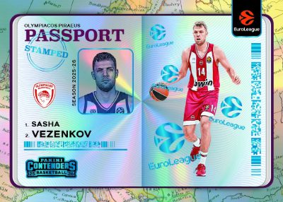 2025-26 Panini Contenders EuroLeague Basketball Passport Stamped Sasha Vezenkov MOCK UP