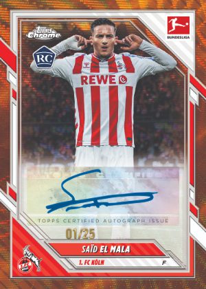 2025-26 Topps Chrome Bundesliga Base Auto Orange Wave Said El Mala MOCK UP