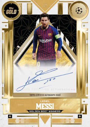 2025-26 Topps Gold UEFA Club Competitions Golden Boot Winners Auto Gold Lionel Messi MOCK UP 2025-26 Topps Gold UEFA Club Competitions Golden Boot Winners Auto Gold Lionel Messi MOCK UP