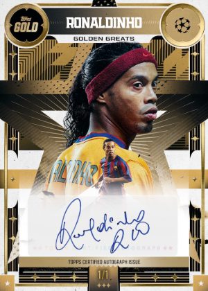 2025-26 Topps Gold UEFA Club Competitions Golden Greats Auto Ronaldinho MOCK UP 2025-26 Topps Gold UEFA Club Competitions Golden Greats Auto Ronaldinho MOCK UP