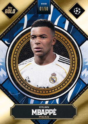 2025-26 Topps Gold UEFA Club Competitions Midas Mbappe MOCK UP 2025-26 Topps Gold UEFA Club Competitions Midas Mbappe MOCK UP