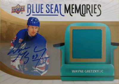 2025-26 Upper Deck New York Rangers Centennial Blue Seat Memories Seat Relics Auto Wayne Gretzky MOCK UP