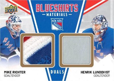 2025-26 Upper Deck New York Rangers Centennial Blueshirts Materials Dual Mike Richter, Henrik Lundqvist MOCK UP