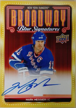 2025-26 Upper Deck New York Rangers Centennial Broadway Blue Signatures Mark Messier MOCK UP
