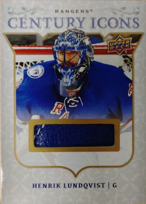 2025-26 Upper Deck New York Rangers Centennial Century Icons Relics Henrik Lundqvist MOCK UP