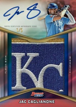 2025 Bowmans Best Baseball Prospect Patch Auto Red Refractor Jac Caglianone MOCK UP