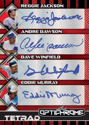 2025 Leaf Optichrome Baseball Tetrad Auto Reggie Jackson, Andre Dawson, Dave Winfield, Eddie Murray MOCK UP