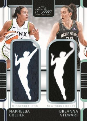 2025 Panini One and One WNBA Dual Memorabilia WNBA Logo Napheesa Collier, Breanna Stewart MOCK UP