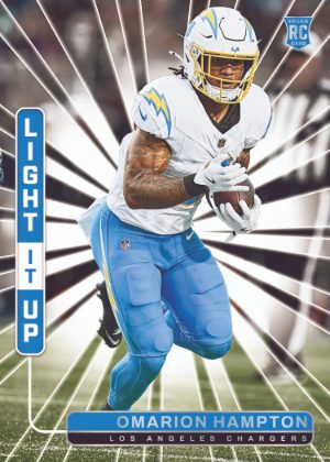 2025 Panini Photogenic Football Light It Up Omarion Hampton MOCK UP