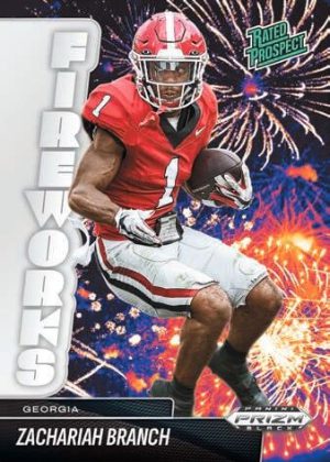 2025 Panini Prizm Black Football Fireworks Zachariah Branch MOCK UP