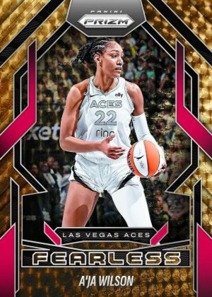 2025 Panini Prizm WNBA Fearless Gold Vinyl AJa Wilson MOCK UP