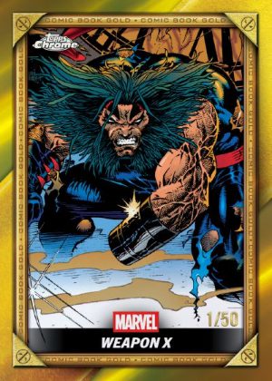 2025 Topps Chrome Deadpool Comic Book Gold Weapon X MOCK UP 2025 Topps Chrome Deadpool Comic Book Gold Weapon X MOCK UP
