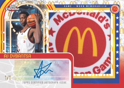 2025 Topps Chrome McDonalds All-American Basketball Golden Patch Autographs AJ Dybantsa MOCK UP 2025 Topps Chrome McDonalds All-American Basketball Golden Patch Autographs AJ Dybantsa MOCK UP
