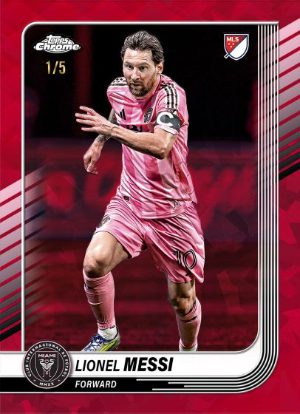 2025 Topps Chrome Sapphire MLS Base Red Sapphire Lionel Messi MOCK UP