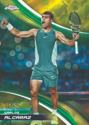 2025 Topps Chrome Sapphire Tennis Base Gold Sapphire Carlos Alcaraz MOCK UP