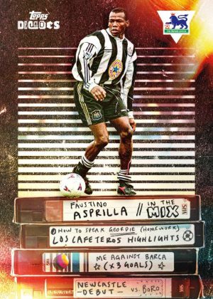 2025 Topps Decades Premier League Soccer 90s Edition Base In The Mix Faustino Asprilla MOCK UP