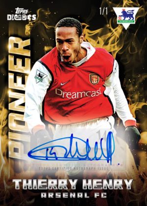 2025 Topps Decades Premier League Soccer 90s Edition Pioneer Autos Gold Thierry Henry MOCK UP