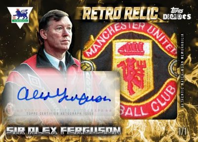2025 Topps Decades Premier League Soccer 90s Edition Retro Auto Relics Sir Alex Ferguson MOCK UP