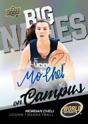 2025 Upper Deck World of Sports Volume 2 Big Names on Campus Auto Morgan Cheli MOCK UP