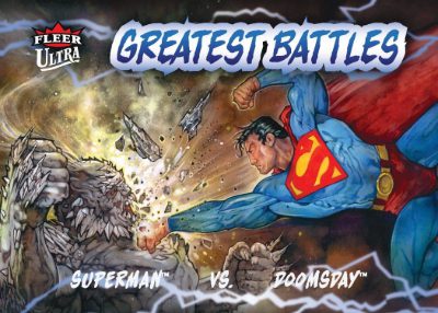 2026 Fleer Ultra Superman Greatest Battles Superman vs Doomsday MOCK UP