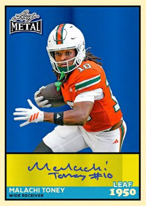 2026 Leaf Metal Football 1950 Leaf Auto Malachi Toney MOCK UP