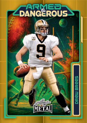 2026 Leaf Metal Football Armed and Dangerous Space Frew Brees MOCK UP