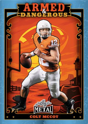 2026 Leaf Metal Football Armed and Dangerous Western Colt McCoy MOCK UP