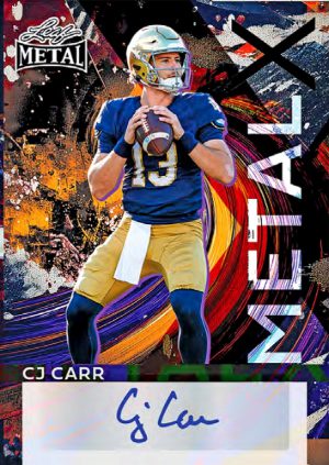 2026 Leaf Metal Football Metal X Auto CJ Carr MOCK UP