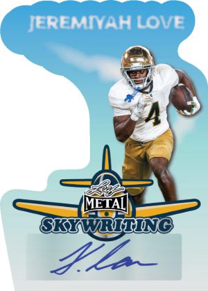 2026 Leaf Metal Football Skywriting Auto Jeremiah Love MOCK UP