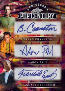 2026 Leaf Metal Pop Century Co-Stars 3 Auto Bryan Cranston, Aaron Paul, Giancarlo Esposito MOCK UP