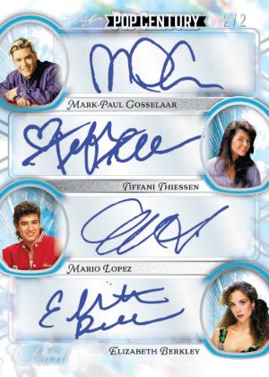 2026 Leaf Metal Pop Century Pearl Signatures 4 Mark Paul Gosselaar, Tiffani Thiessen, Mario Lopez, Elizabeth Berkley MOCK UP 2026 Leaf Metal Pop Century Pearl Signatures 4 Mark Paul Gosselaar, Tiffani Thiessen, Mario Lopez, Elizabeth Berkley MOCK UP