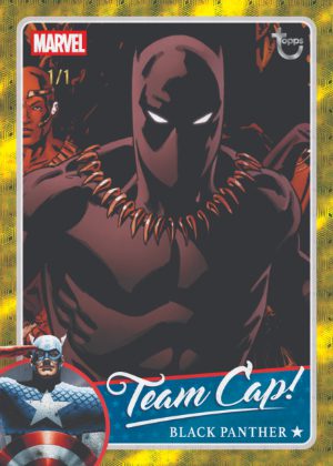 2026 Topps Brooklyn Collection Captain America 85th Anniversary Team Cap FoilFractor Black Panther MOCK UP